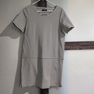 Madewell Black and White Striped Mini Dress
